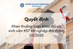 QUYẾT ĐỊNH KHEN THƯỞNG TOÀN KHOÁ ĐỐI VỚI SINH VIÊN TỐT NGHIỆP THÁNG 12/2024